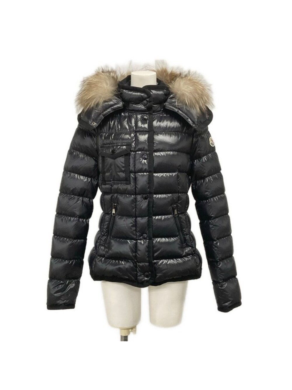 Moncler Down Jacket M Armoise Black Long Sleeve Zip Up Winter 2